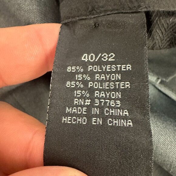 Perry Ellis Portfolio Mens 40x32 Size Dress Pants Pleated Front Cuffed Hem Gray - Picture 4 of 6